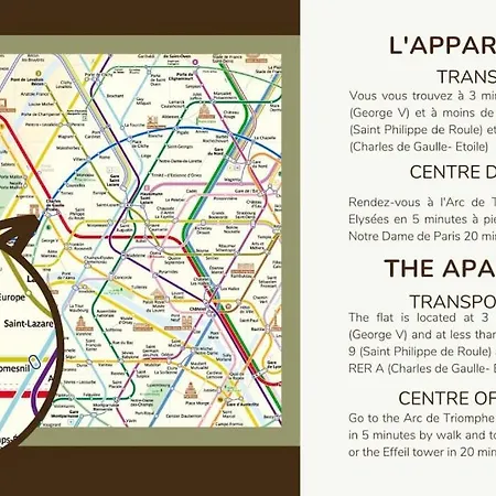 דירה B2#two Bedrooms#champs Elysees#arc De Triomphe#ac *